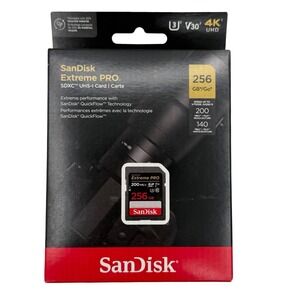 SanDisk Extreme PRO 256GB SDXC UHS-I Card 200MB/s V30 U3 4K UHD Memory Card New